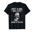 Just Who Loves Anime And Soccer T-Shirt - Minimalist Print for Adults