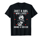 Just Who Loves Anime And Soccer T-Shirt - Minimalist Print for Adults