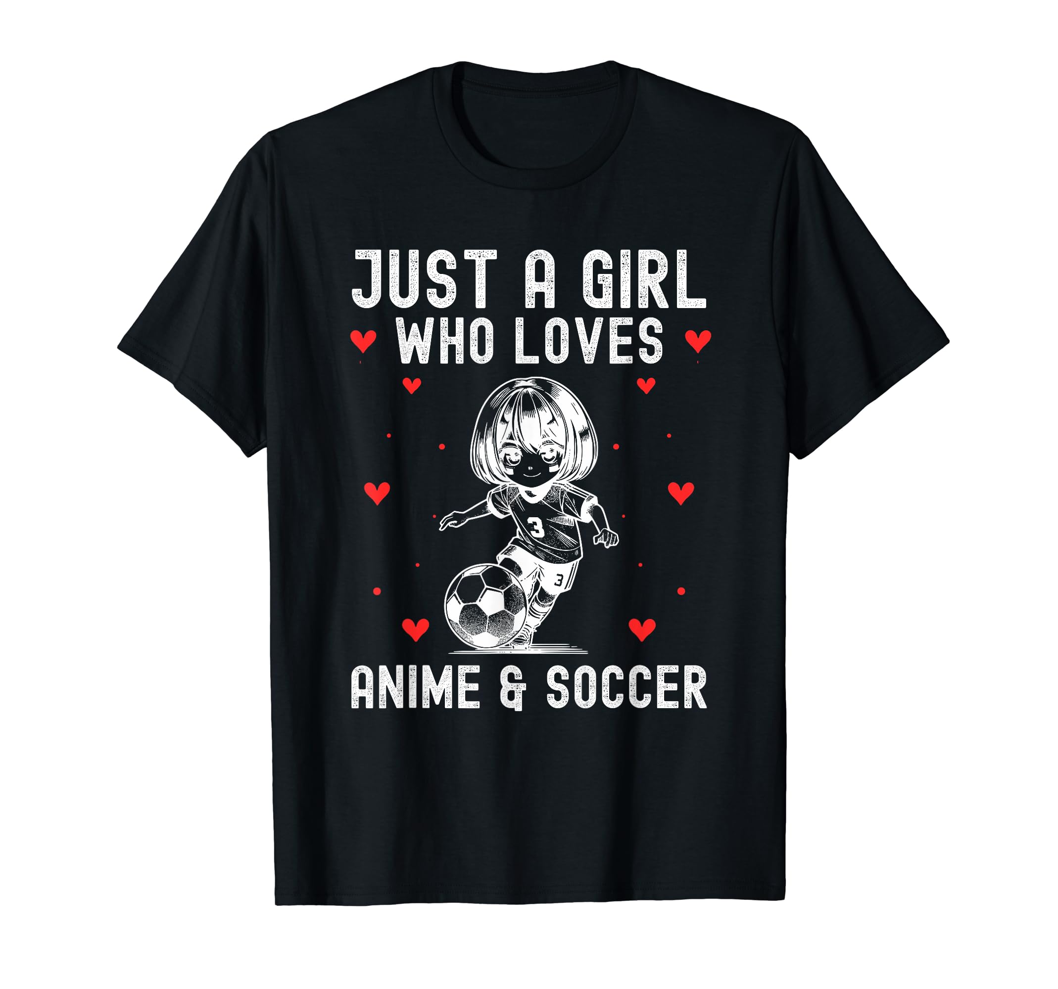 Just Who Loves Anime And Soccer T-Shirt - Minimalist Print for Adults