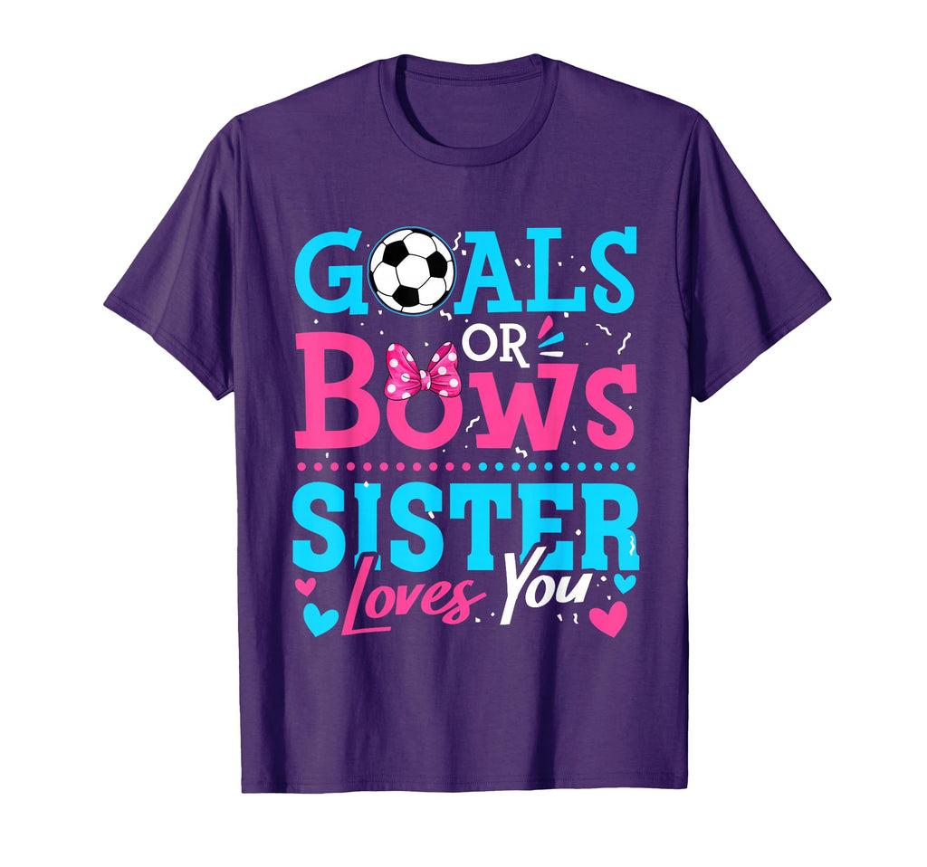 Gender Reveal Goals Or Bows Sister T-Shirt - Custom Art Print for Adults