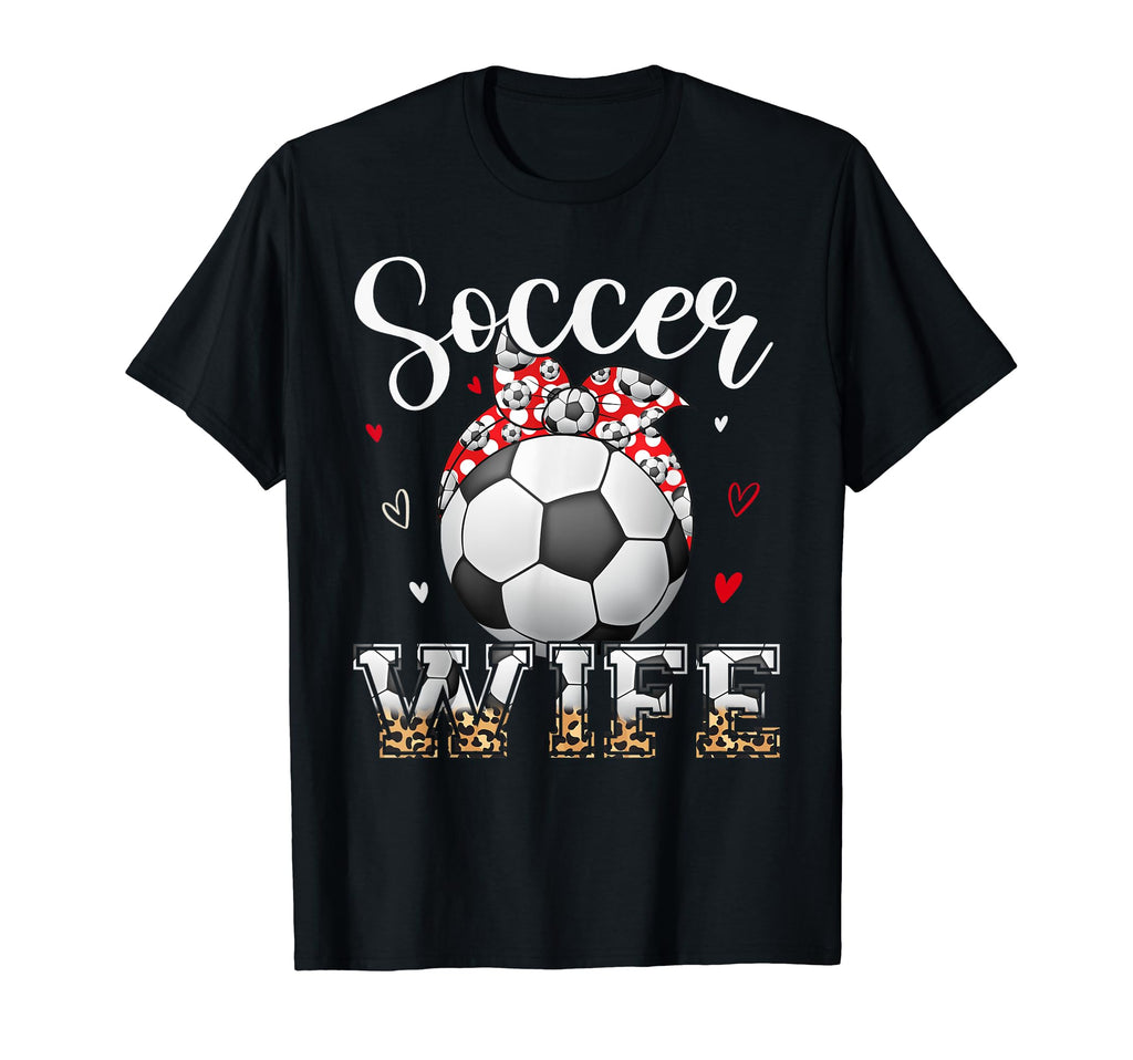 Womens Soccer Wife Headband Leopard T-Shirt - Minimalist Print Men Women