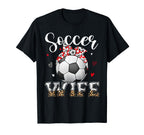 Womens Soccer Wife Headband Leopard T-Shirt - Minimalist Print Men Women