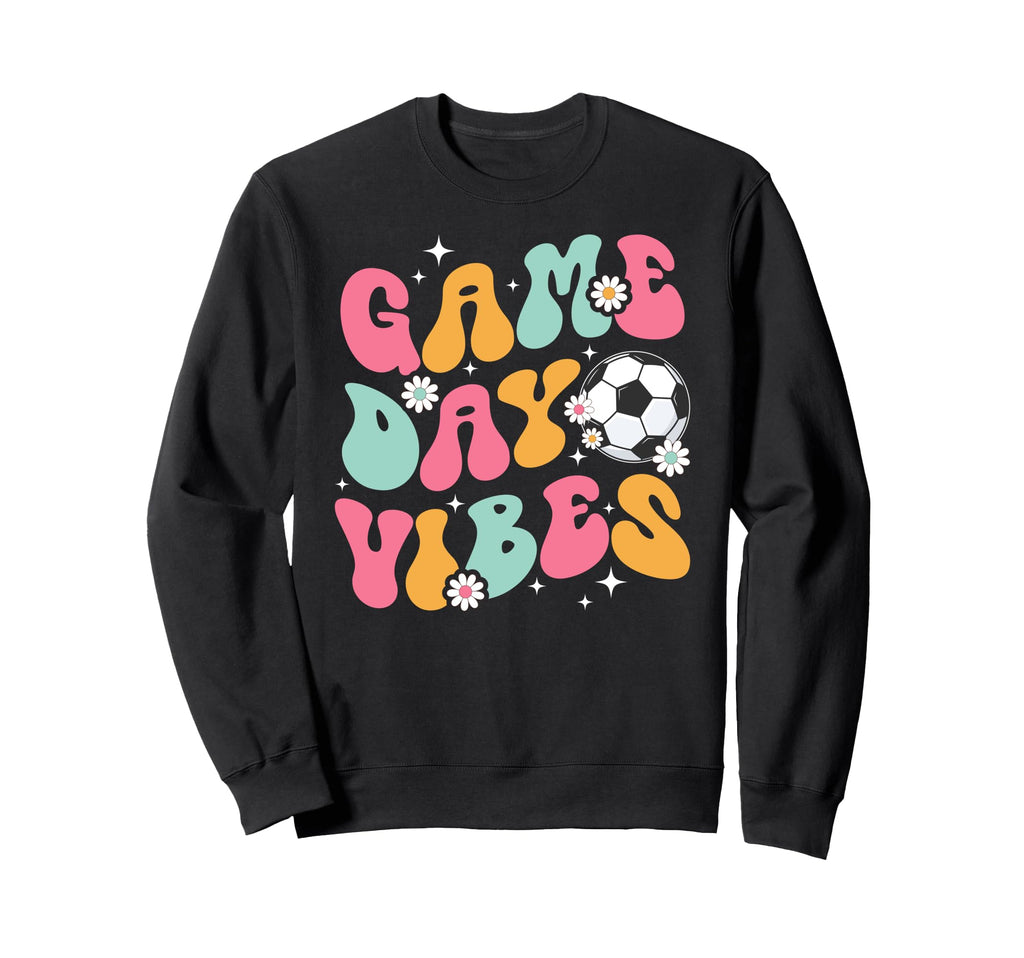 Groovy Soccer Game Day Vibes Game Sweatshirt - Aesthetic Graphic Men Women
