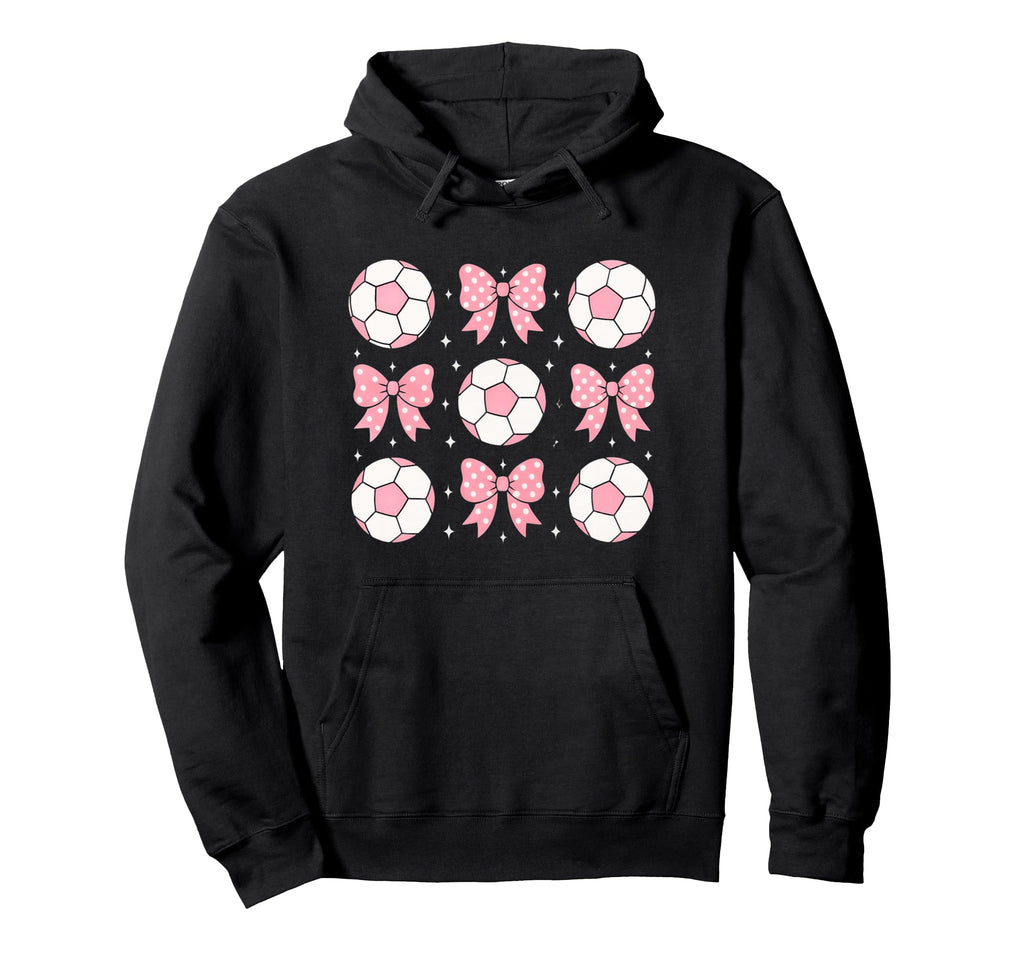 Soccer Coquette Bow Soccer Mom Sister Hoodie - Minimalist Print for Adults