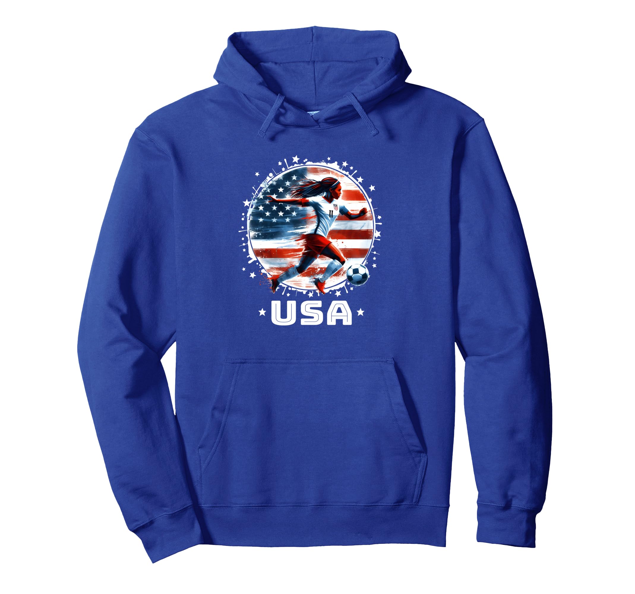American Flag Soccer Womens Soccer Hoodie - Fun Novelty Design Unisex