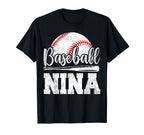 Baseball Nina Baseball Player Game Day T-Shirt - Trendy Graphic for Adults