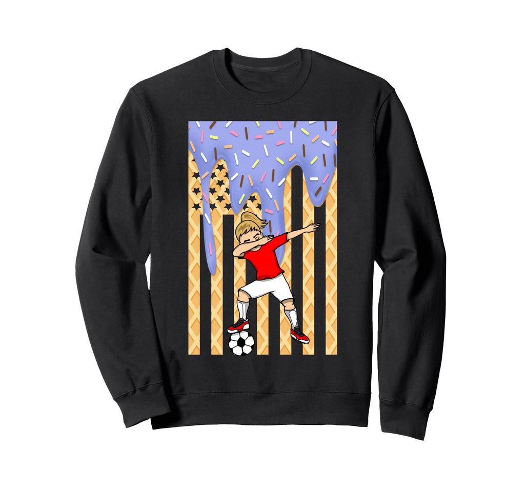 Soccer Usa Flag Soccer Dabbing Dab Sweatshirt - Trendy Graphic Men Women