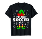 Funny Soccer Elf Family Matching T-Shirt - Custom Art Print for Adults