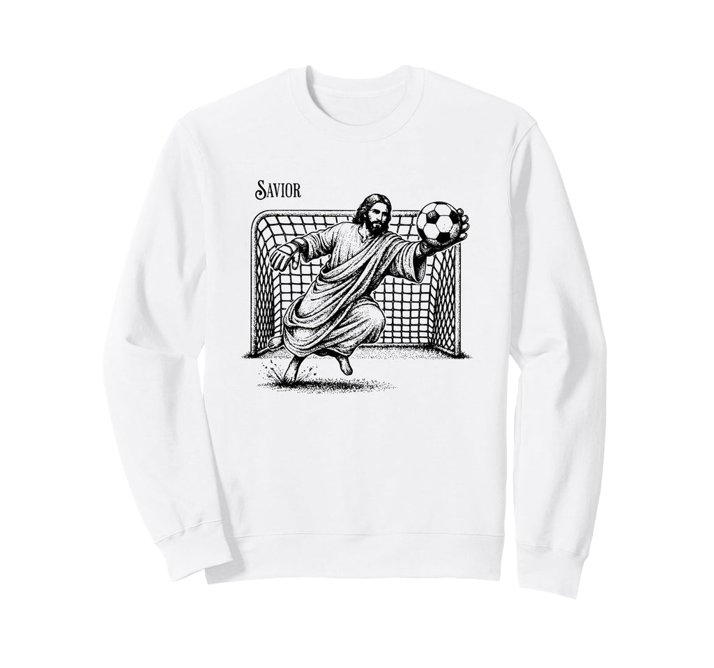 Savior Jesus Saves Football Sweatshirt - Minimalist Print Men Women