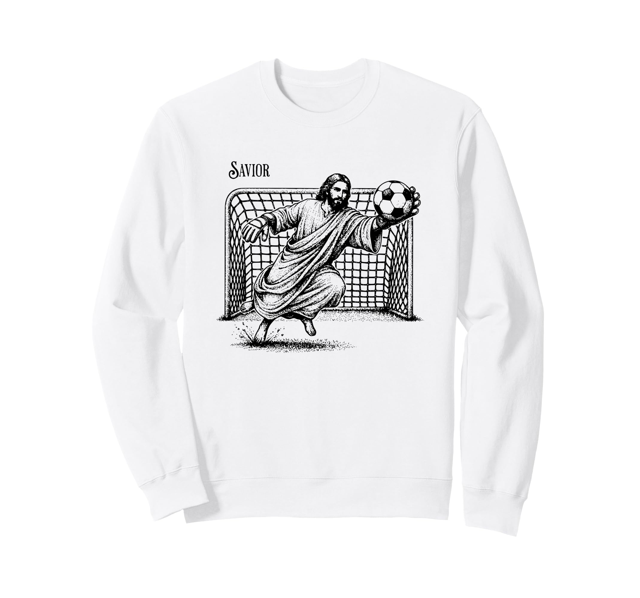 Savior Jesus Saves Football Sweatshirt - Minimalist Print Men Women
