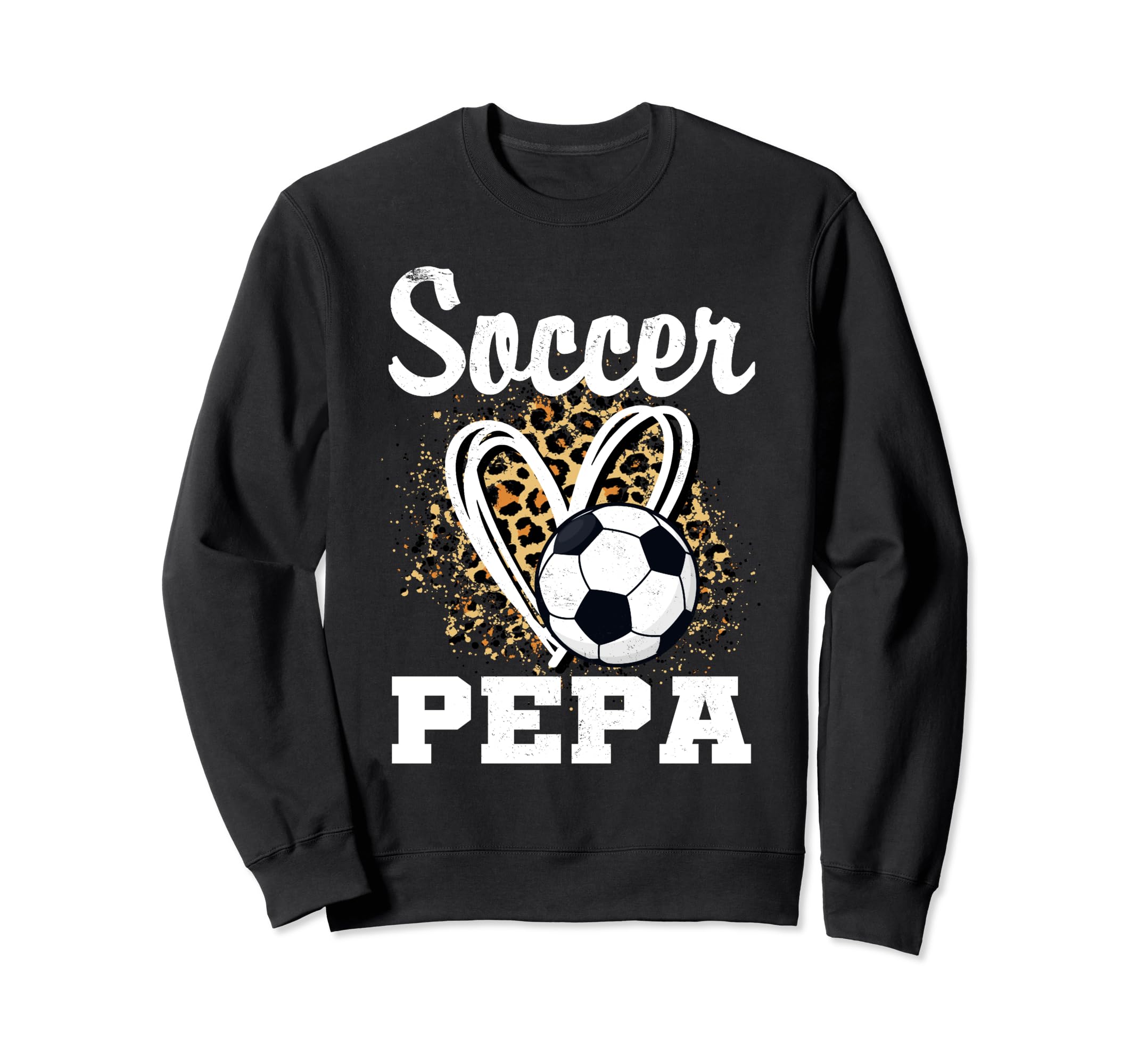 Soccer Pepa Leopard Heart Matching Sweatshirt - Trendy Graphic for Adults