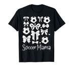 Soccer Mama Bows And Balls Hearts Bow T-Shirt - Unique Graphic Men Women