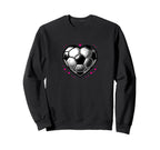 Soccer Ball Heart Mom Fan Parent Sweatshirt - Streetwear Style Men Women