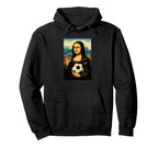Mona Lisa Loves Soccer Comic Hoodie - Minimalist Print Unisex