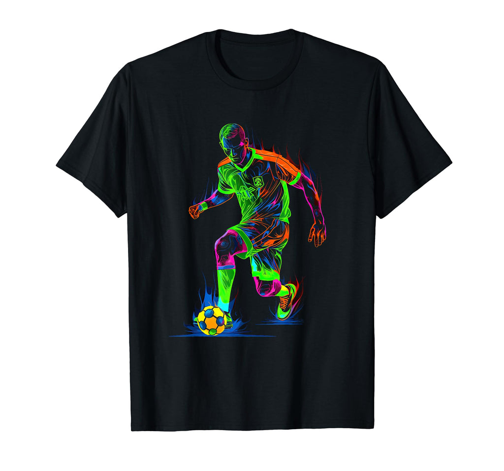 Electric Soccer Player Futbol Fan T-Shirt - Streetwear Style Men Women