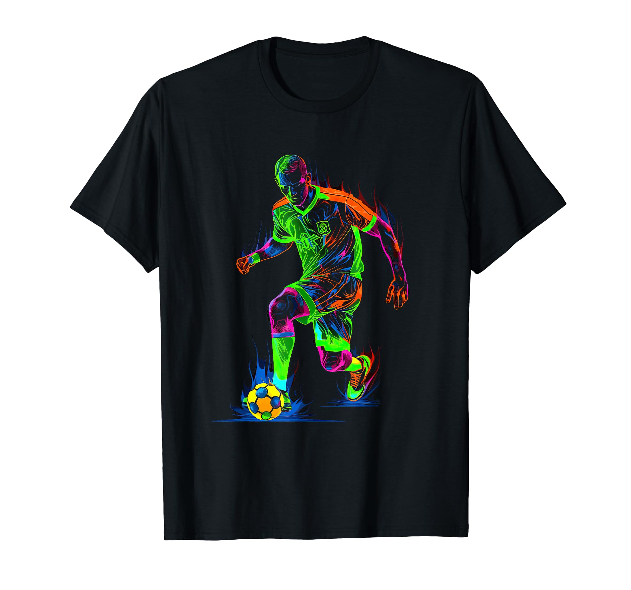 Electric Soccer Player Futbol Fan T-Shirt - Streetwear Style Men Women