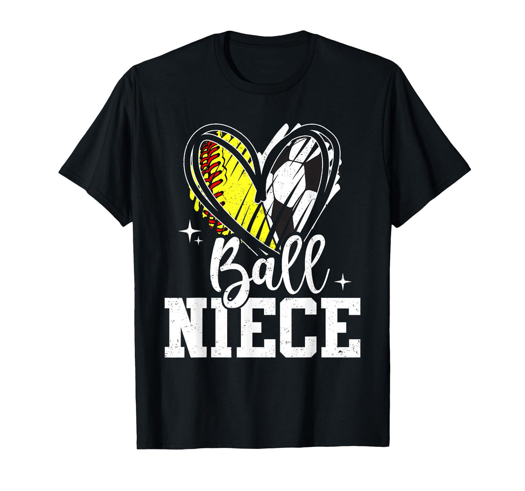 Ball Niece Heart Softball Soccer Ball Hoodie - Fun Novelty Design Unisex