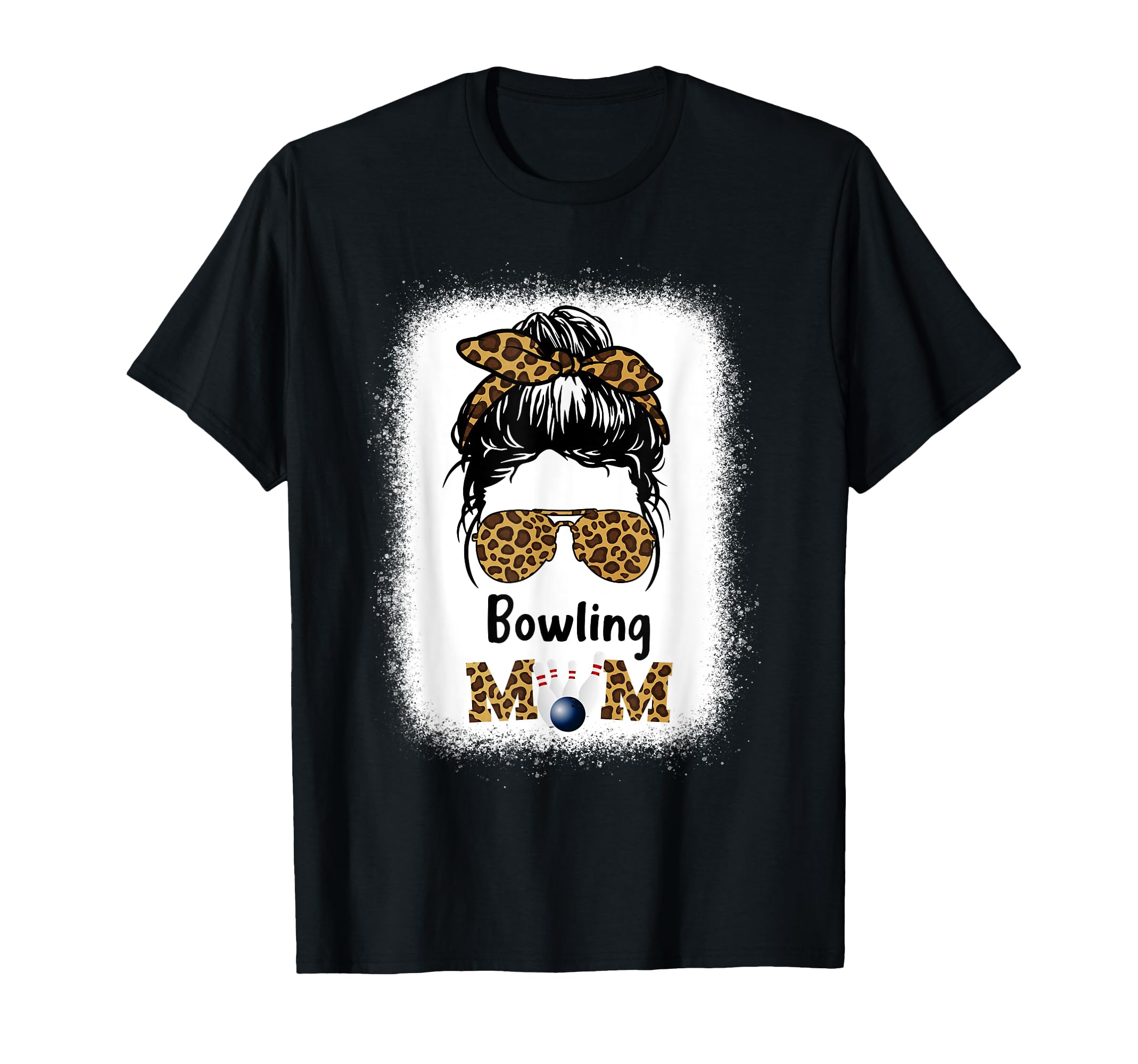 Bowling Mom Bleached Leopard Cheetah T-Shirt - Custom Art Print Unisex
