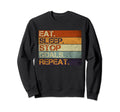Eat Sleep Stop Goals Repeat Funny Sweatshirt - Minimalist Print Unisex
