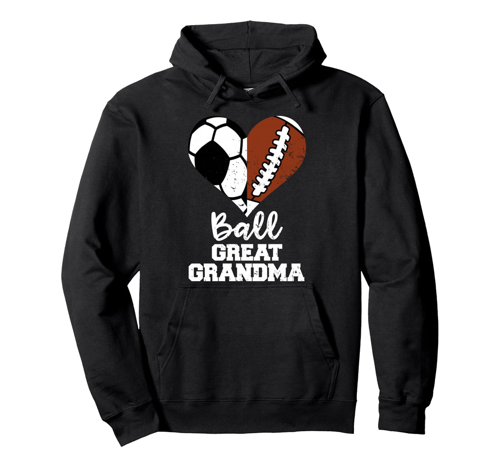 Ball Great Grandma Heart Funny Soccer Hoodie - Graphic Print for Adults