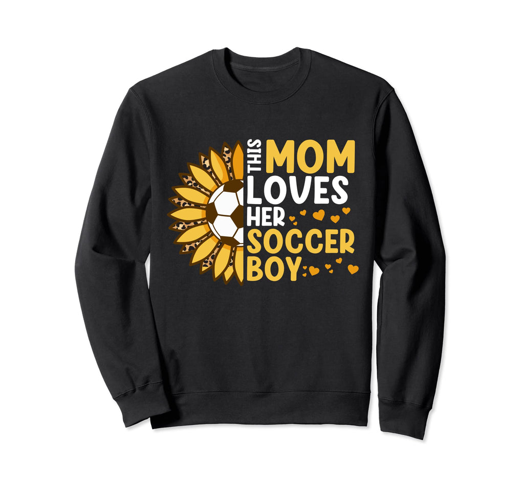 Mom Loves Soccer Sports Player Football Sweatshirt - Trendy Graphic Unisex