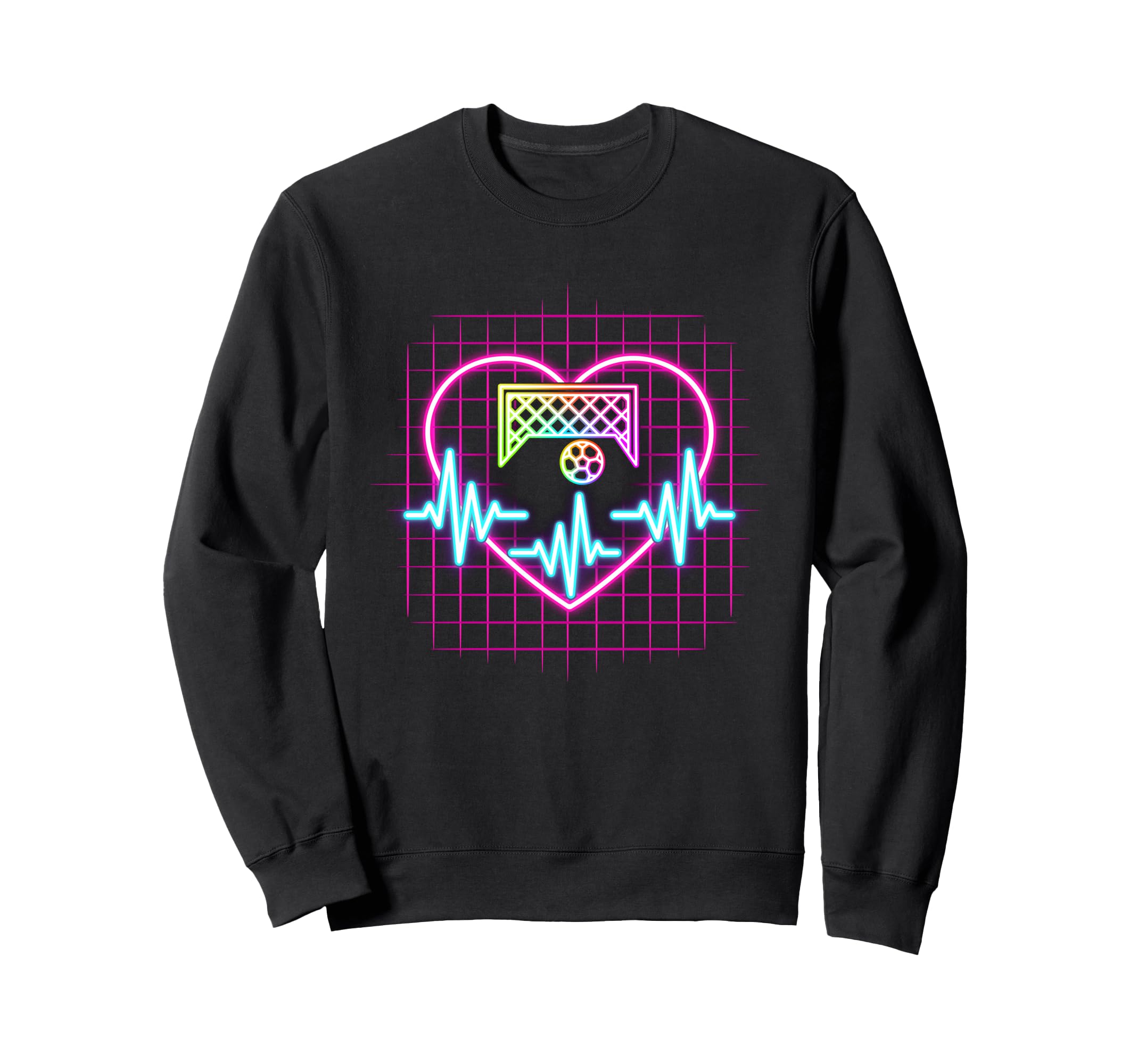 Soccer Heartbeat Football Oldschool Sweatshirt - Trendy Graphic Men Women