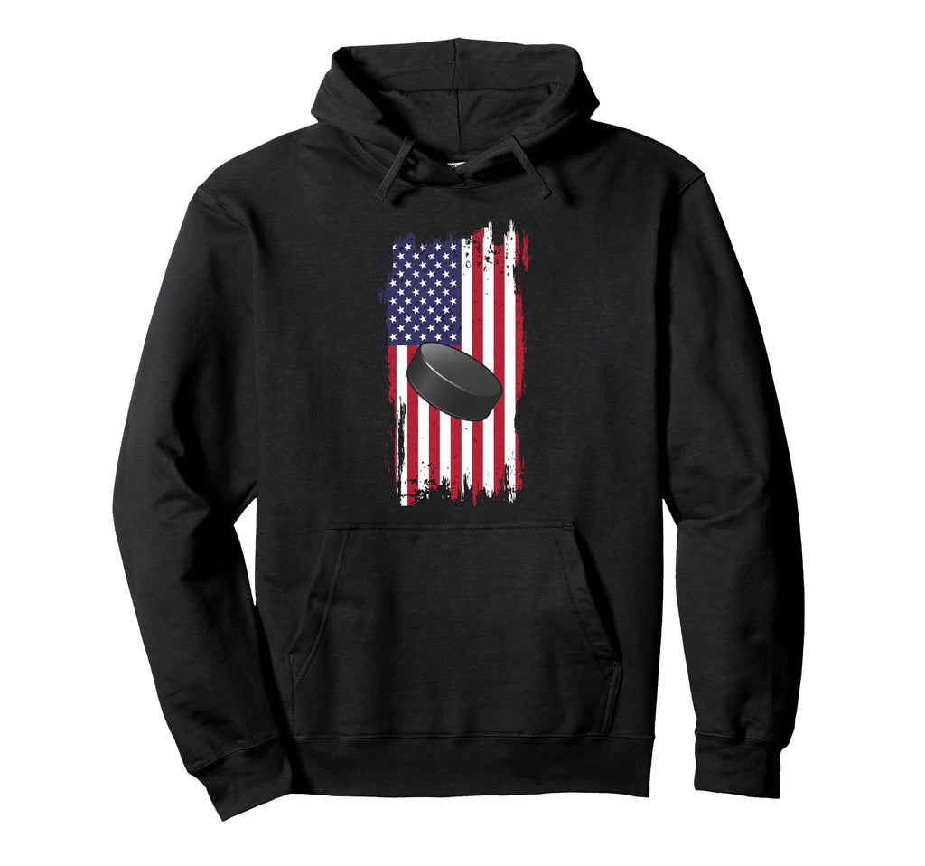 Patriotic Ice Hockey Snow Sports Hoodie - Novelty Apparel Unisex
