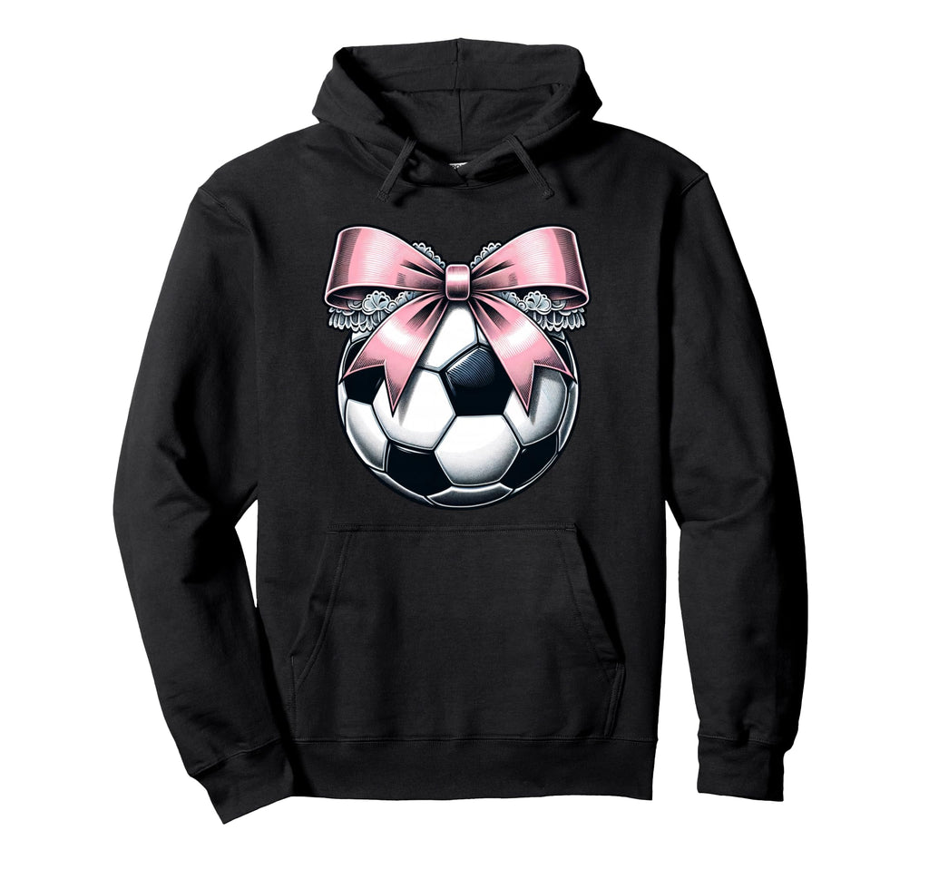 Soccer Coquette Bow Soccer Hoodie - Trendy Graphic Unisex