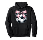 Soccer Coquette Bow Soccer Hoodie - Trendy Graphic Unisex