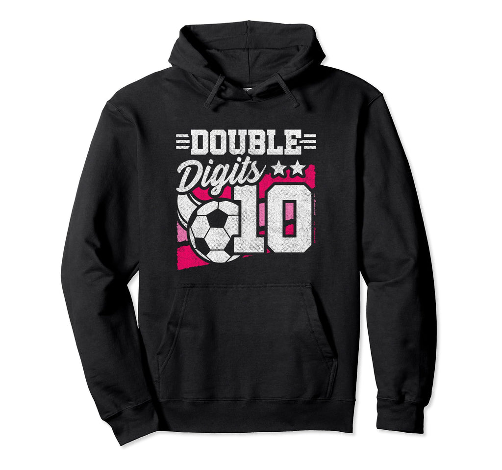 Double Digits 10Th Birthday Soccer 10 Hoodie - Minimalist Print Unisex