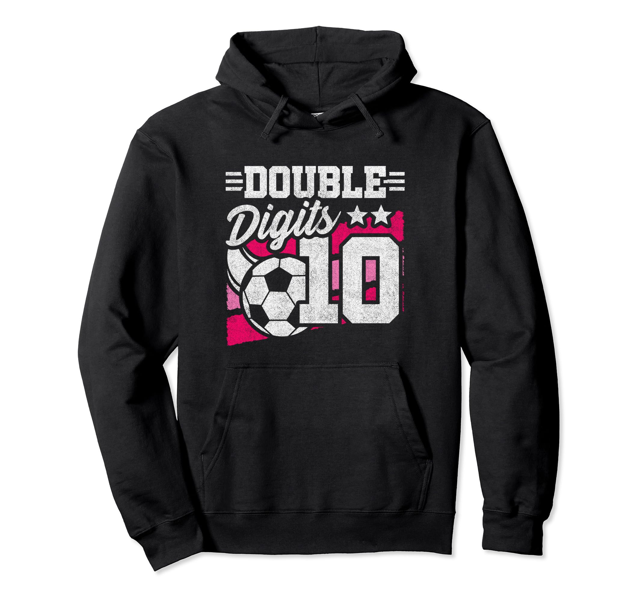 Double Digits 10Th Birthday Soccer 10 Hoodie - Minimalist Print Unisex