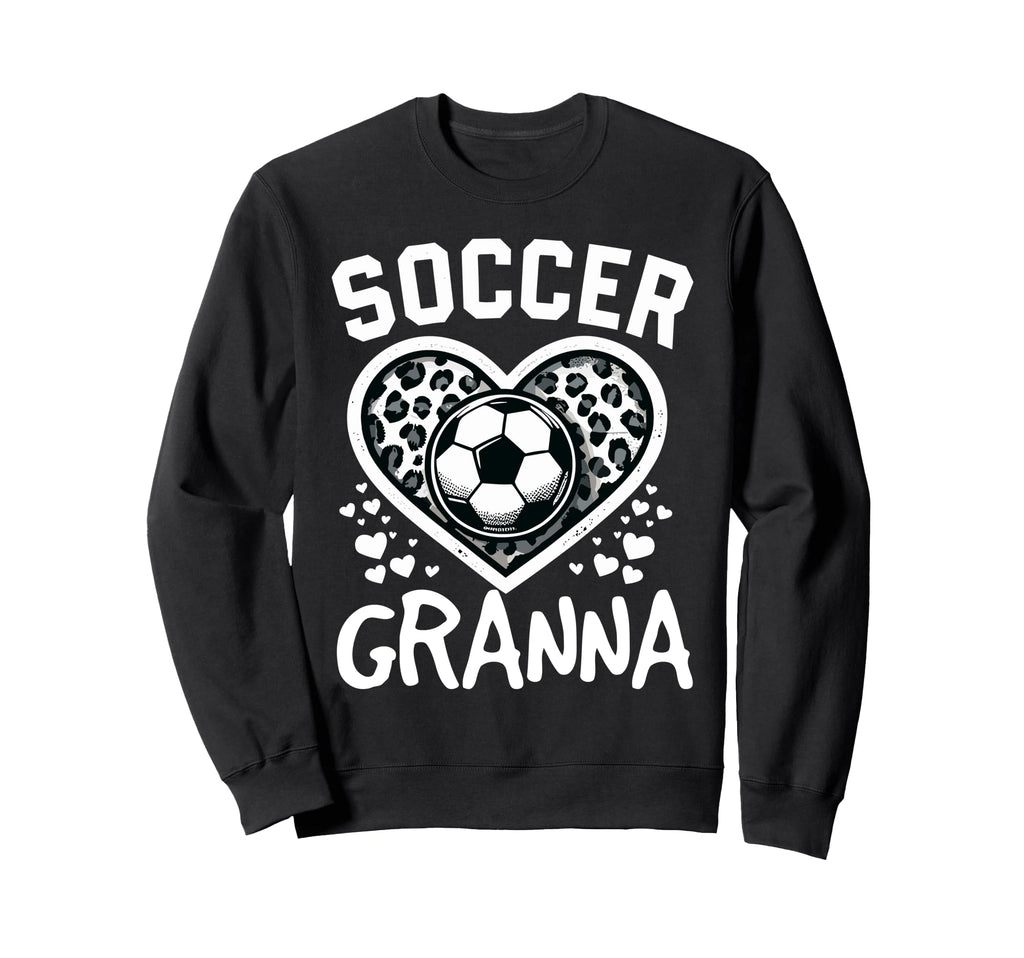 Soccer Granna Leopard Heart Granna Sweatshirt - Novelty Apparel Unisex