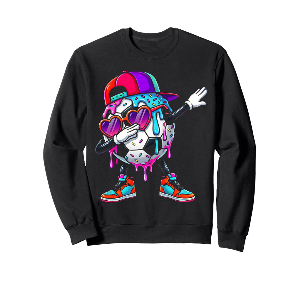 Soccer Ice Cream Drip Dabbing Sweatshirt - Novelty Apparel Men Women