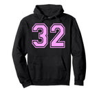 32 Number Thirty Two Sports Varsity Hoodie - Minimalist Print for Adults