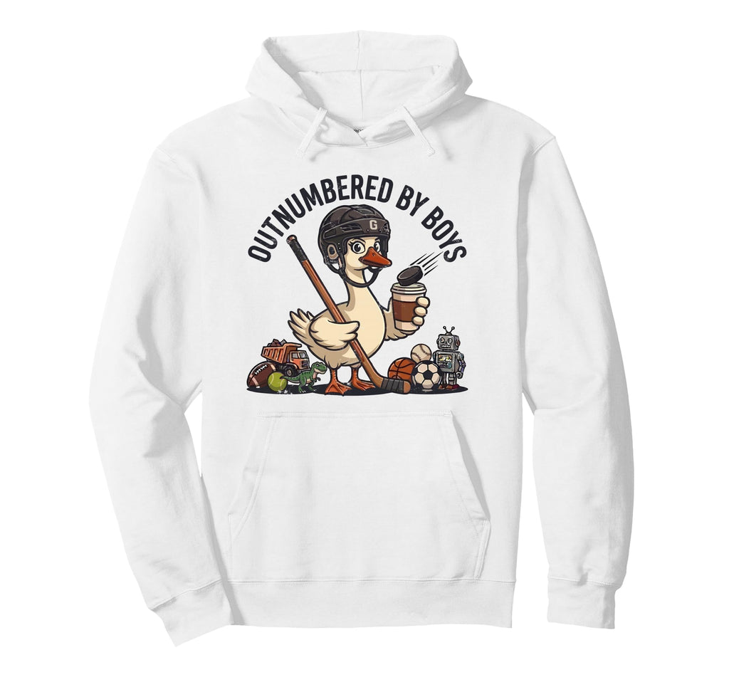 Outnumbered Mom Hockey Mom Football Hoodie - Fun Novelty Design Unisex