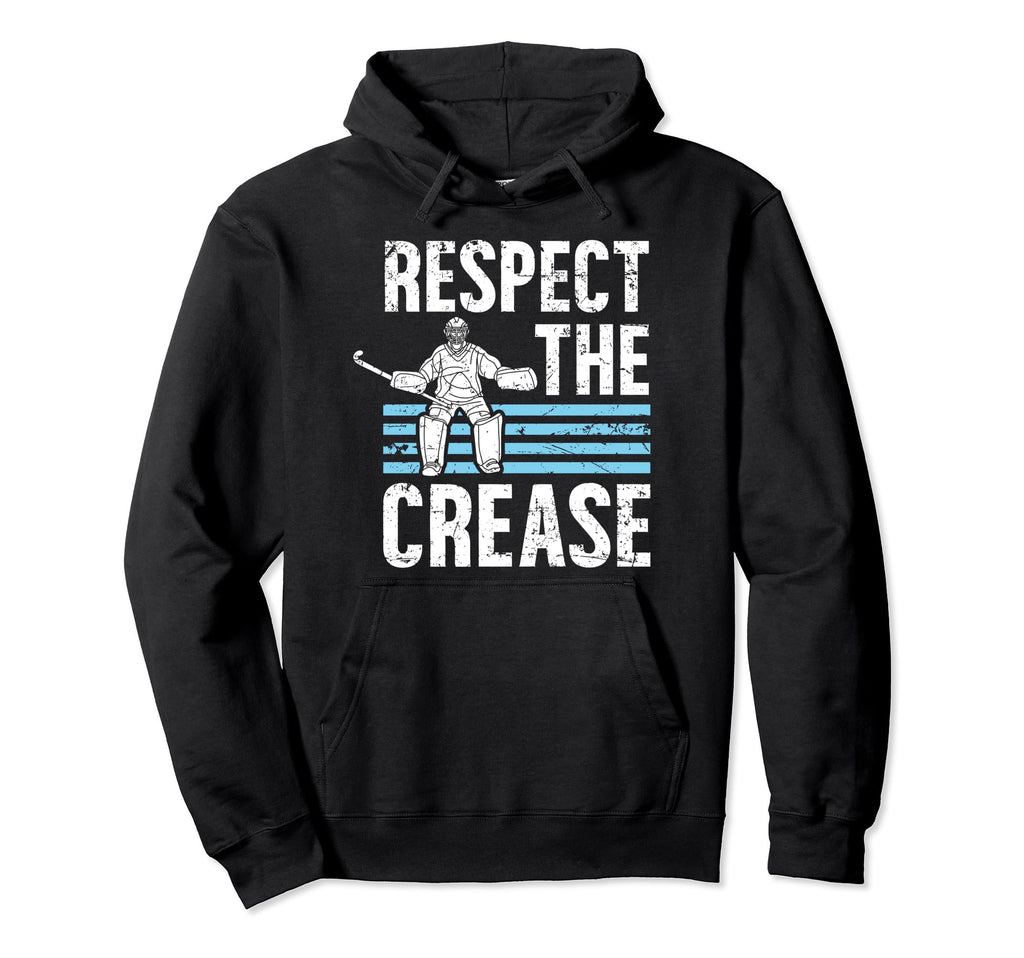 Respect Crease Ice Hockey Goalkeeper Ice Hoodie - Unique Graphic Men Women