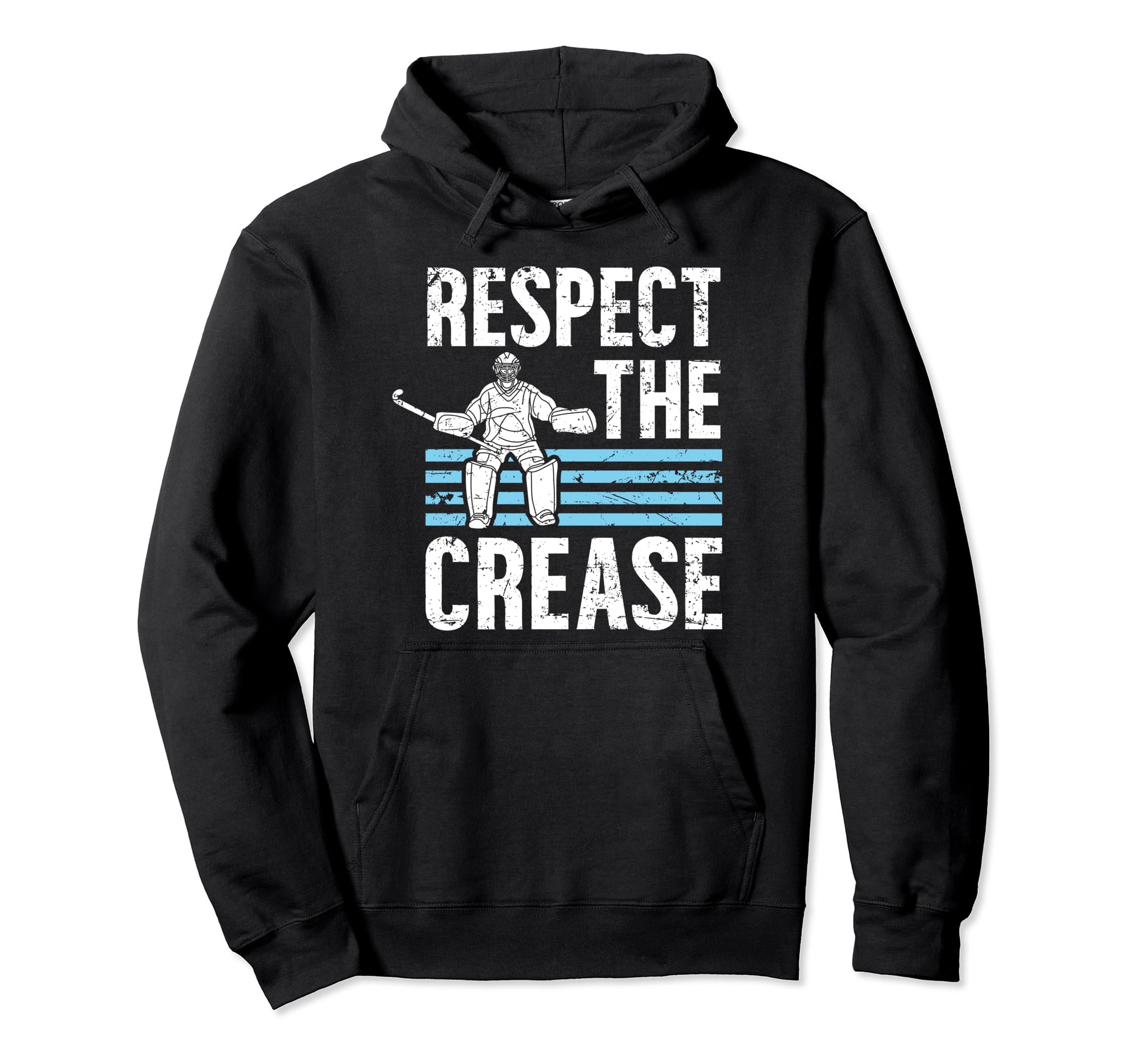Respect Crease Ice Hockey Goalkeeper Ice Hoodie - Unique Graphic Men Women