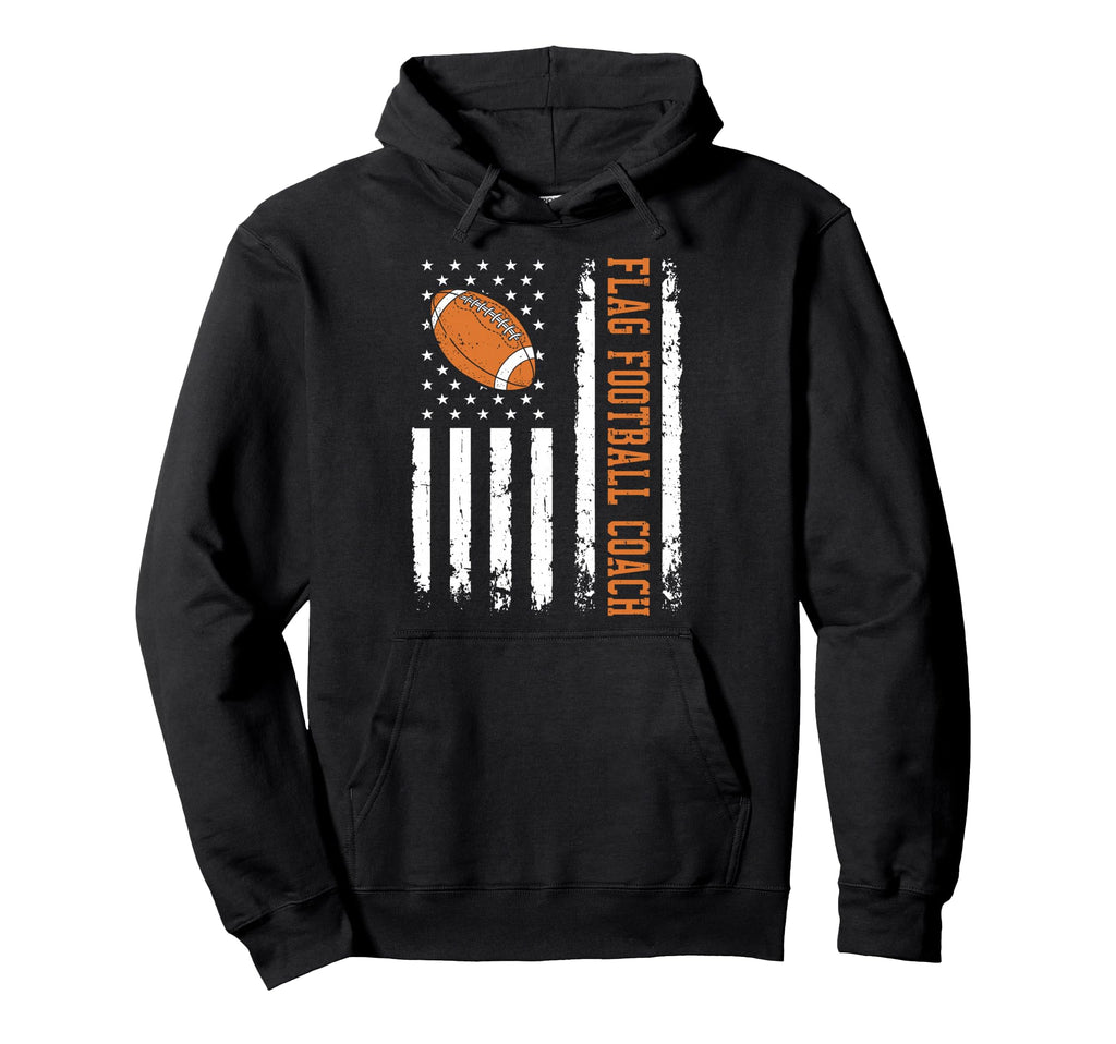 Flag Football Coach Us Flag Hoodie - Aesthetic Graphic Men Women
