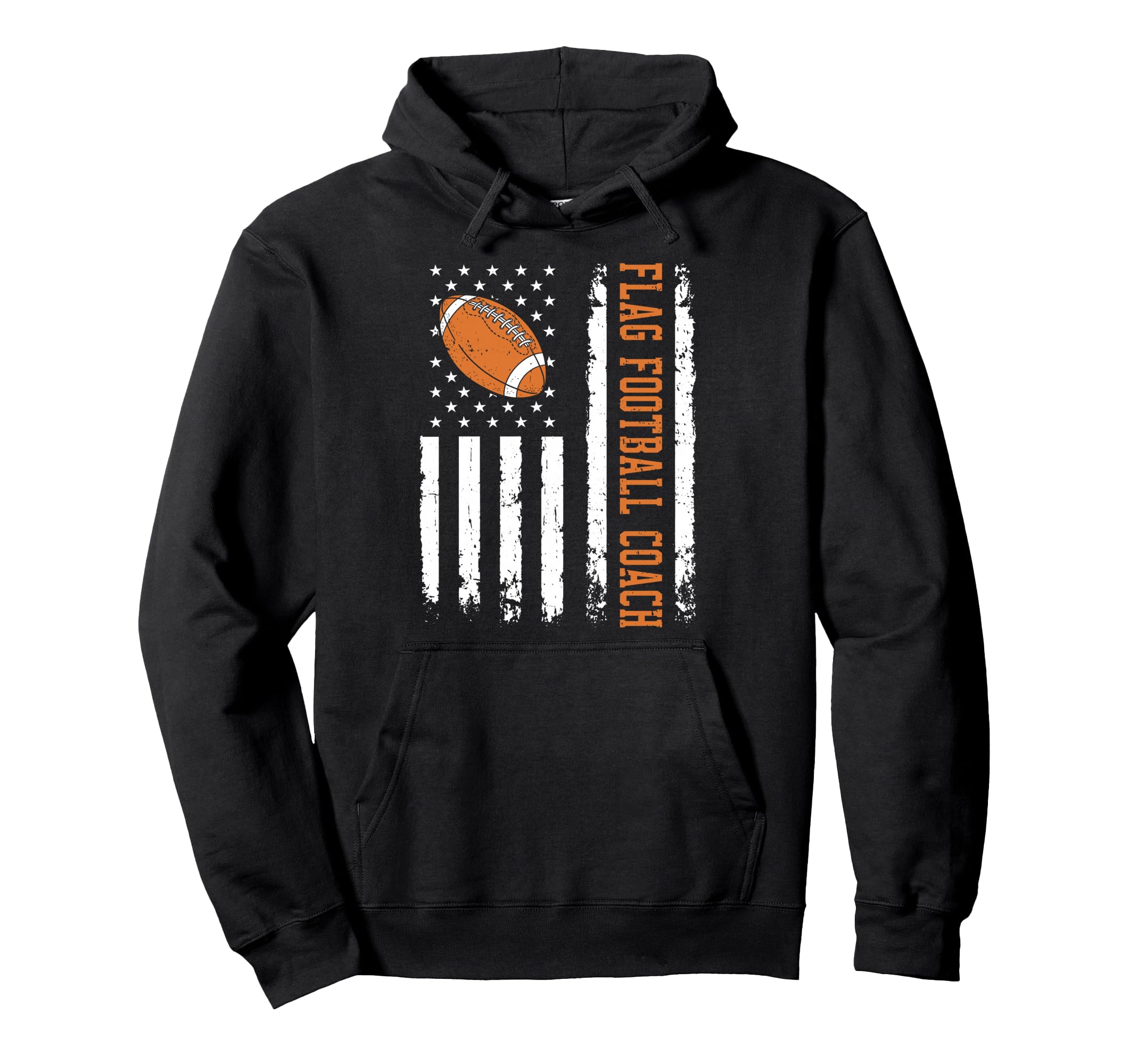Flag Football Coach Us Flag Hoodie - Aesthetic Graphic Men Women
