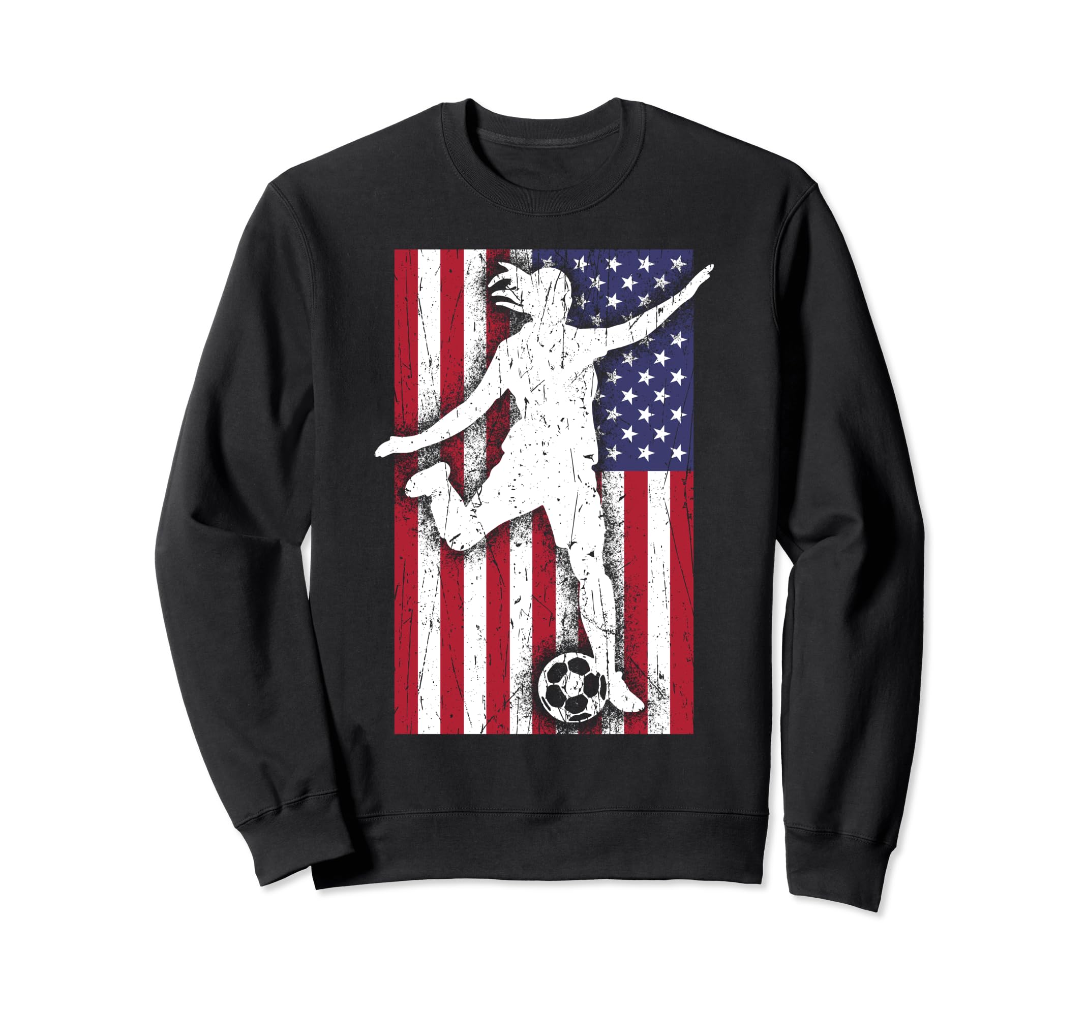 Soccer Player Usa American Sweatshirt - Casual Everyday Wear for Adults