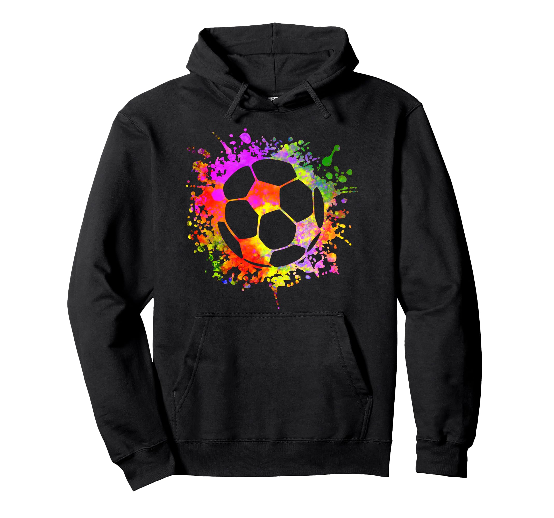 Soccer Ball Watercolor Paint Splashes Hoodie - Aesthetic Graphic Men Women