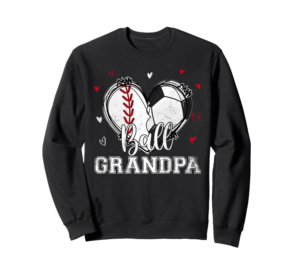Ball Grandpa Baseball Soccer Sweatshirt - Aesthetic Graphic for Adults