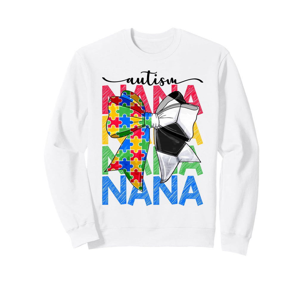 Autism Nana Autism Awareness Coquette Sweatshirt - Custom Art Print Unisex