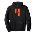 Bright Red Gold Number 4 Jersey Hoodie - Streetwear Style for Adults