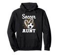 Soccer Aunt Leopard Heart Matching Hoodie - Fun Novelty Design Unisex