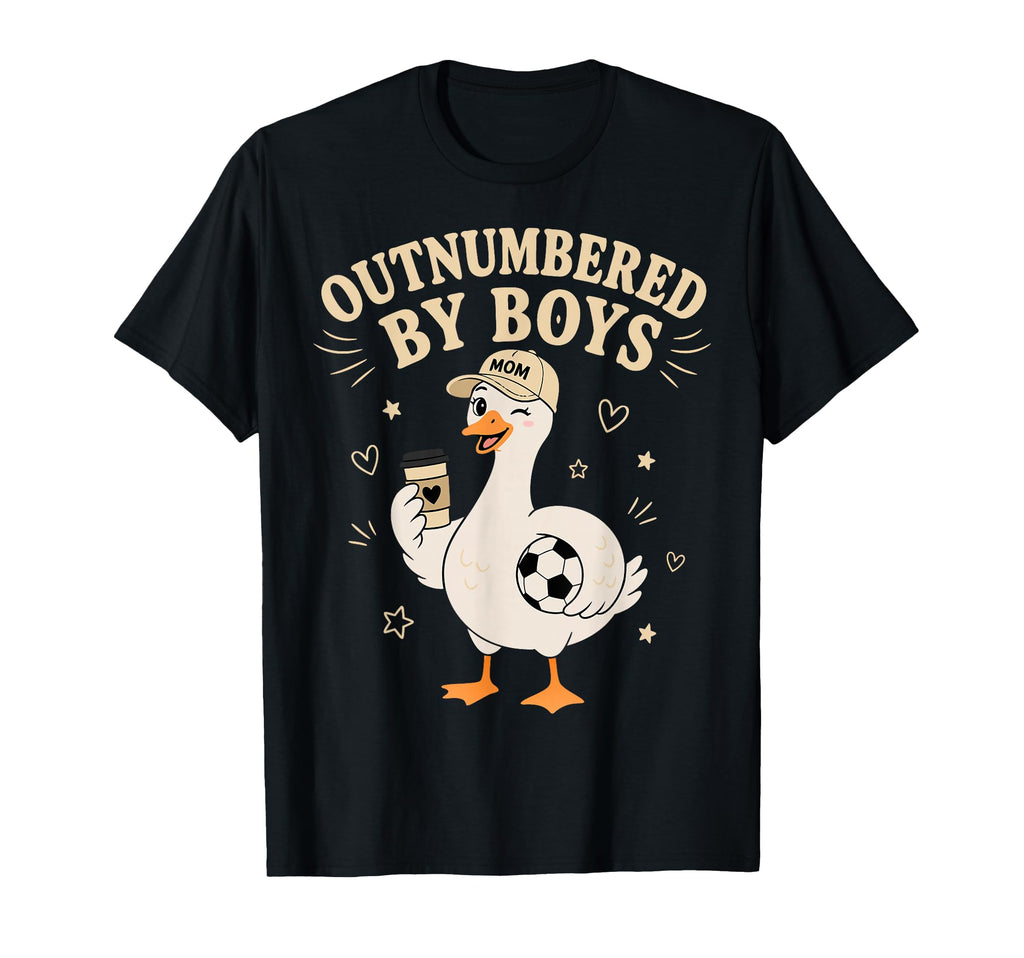 Funny Mom Goose Outnumbered Soccer T-Shirt - Aesthetic Graphic Unisex