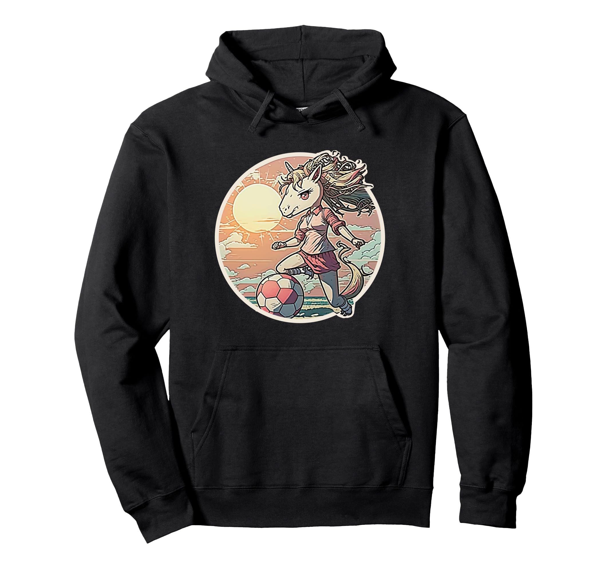 Soccer Anime Manga Unicorn Soccer Hoodie - Casual Everyday Wear for Adults
