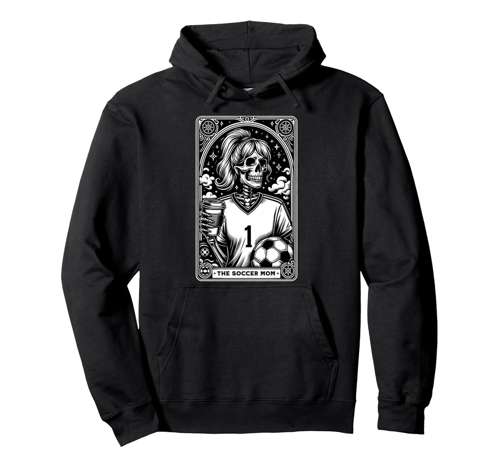 Funny Soccer Mom Skeleton Tarot Card Hoodie - Graphic Print Unisex