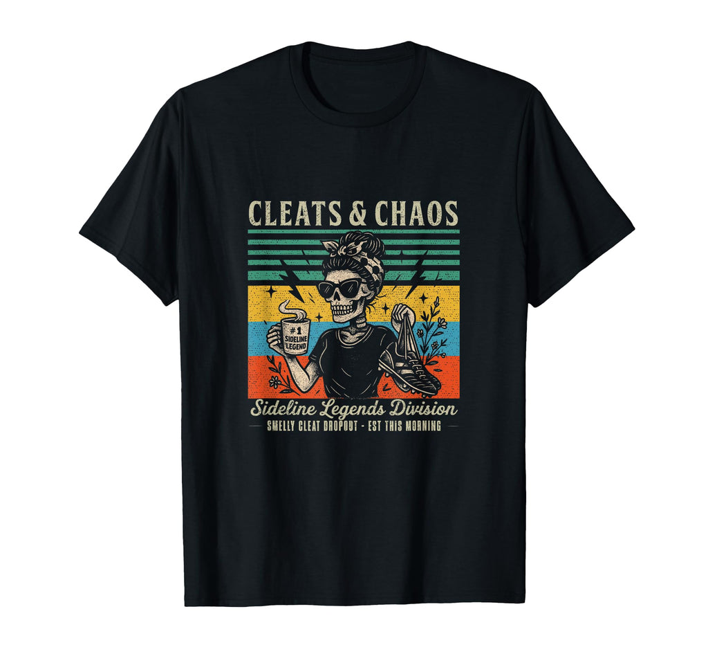 Cleats Chaos Skeleton Soccer Mom T-Shirt - Custom Art Print Men Women