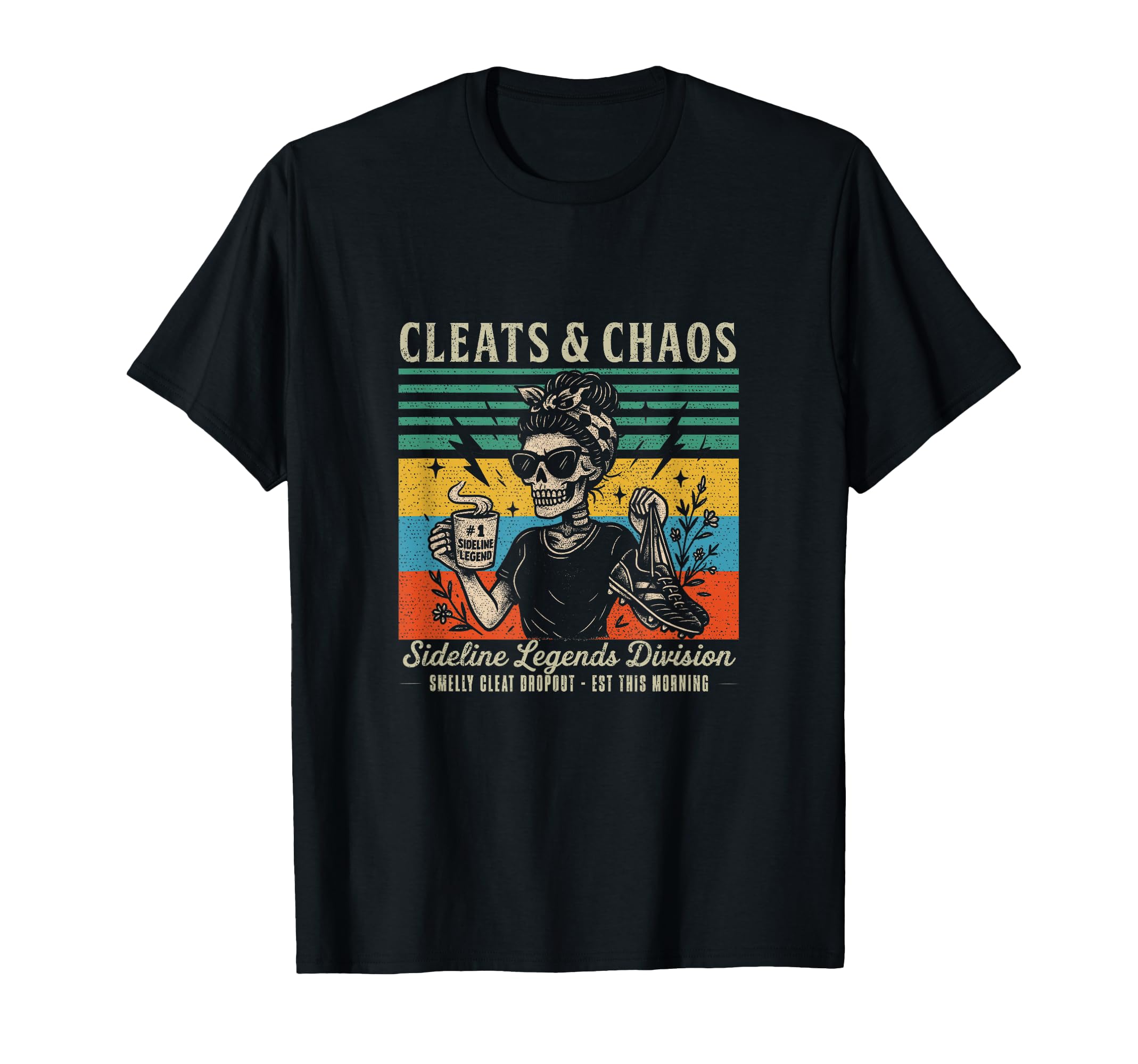 Cleats Chaos Skeleton Soccer Mom T-Shirt - Custom Art Print Men Women
